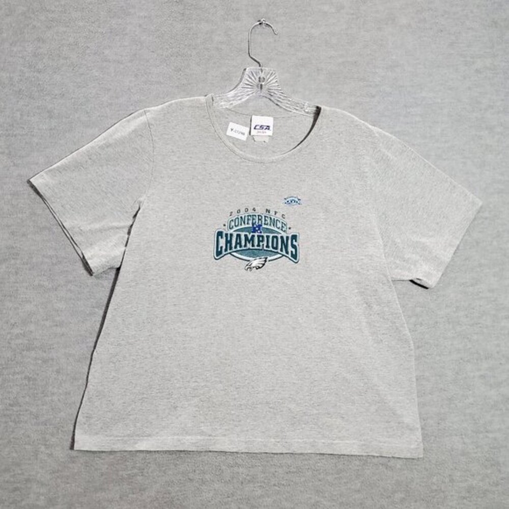 VINTAGE Philadelphia Eagles Women Top 2X Gray NFC Conference Champions 2004 Y2K
